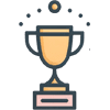 The winner's cup was received
